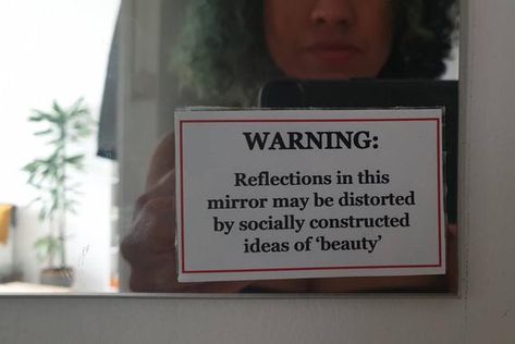 WARNING Sticker  Vinyl Mirror Sticker  Social construct  | Etsy Vinyl Mirror, Beauty Decals, Social Construct, Warning Sticker, Love Dare, Beauty Mirror, Thank You Photos, Mirror Stickers, Clear Stickers