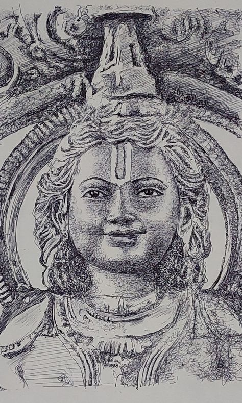 Ayodhya Ram murti Ram Murti, Ayodhya Ram, Ram Ji, Shree Ram, Pen Sketch, God Art, Cute Easy Drawings, Canvas Paintings, Pencil Sketch