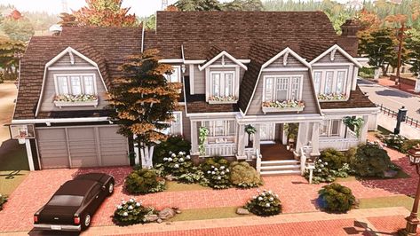 A huge Hamptons style family home for my save file! ⚓️ • 📍 40x30 in Brindleton Bay • No CC • Gallery ID: ChrissieYT • Packs Used: NOT pack restricted! • $277,587 Simoleons • 6 bed, 4.5 bath (space for 8+ Sims) Home The Sims 4, Brindleton Bay, Sims 4 Family, Save File, Bay House, Cute Birthday Cakes, Hamptons Style, Sims 4 Build, Sims 4 Houses