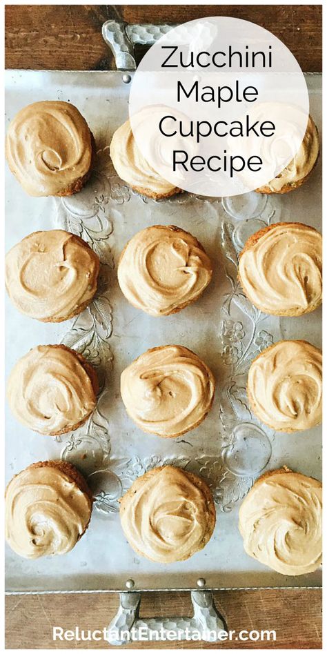 Zucchini Cupcakes Recipes, Maple Cupcakes, Healthy Cupcake Recipes, Healthy Cheesecake Recipes, Zucchini Cupcakes, Maple Frosting, Healthy Cheesecake, Cat Cupcakes, Fair Food