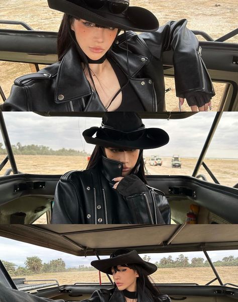 Kpop Cowboy Concept, Chinese Cowgirl, Douyin Photoshoot, Douyin Photoshoot Ideas, Acubi Photoshoot, Ulzzang Western Girl, Acubi Fashion Photoshoot, Cowboy Costume, Top Pic