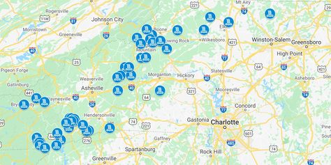 Our map of waterfalls in Western NC shares some of the best that we've seen so far, but check back as we do plan to continue updating this one! Waterfalls In North Carolina, Nc Waterfalls, Nc Map, Burney Falls, North Carolina Map, North Carolina Vacations, Waterfall Pictures, North Carolina Travel, Types Of Planners