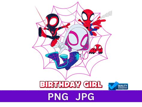 Gwen Spiderwoman, Spider Png, Spidey Party, Spidey And His Amazing Friends, Masters Gift, Spiderman Kids, Ghost Spider, Amazing Friends, Spiderman Birthday