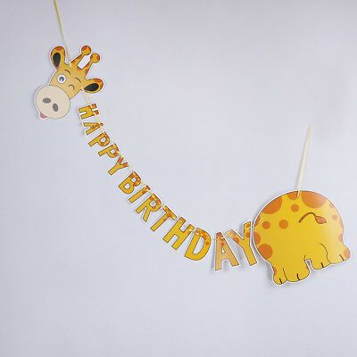 happy birthday giraffe paper banner hanging diy party decor bunting su WY | eBay Girrafe Birthday Decoration, Giraffe Party Ideas, Paper Bunting Ideas, Birthday Chart For Preschool, Happy Birthday Giraffe, Giraffe Birthday Party, Birthday Giraffe, Happy Birthday Banner Diy, Diy Party Decor