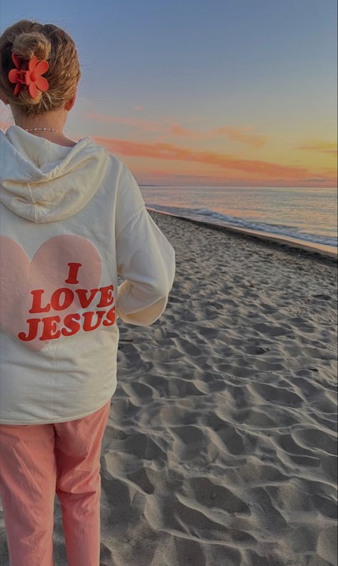 Sunset Jesus, I Love Jesus, Love Jesus, The Beach, Jesus, I Love, White