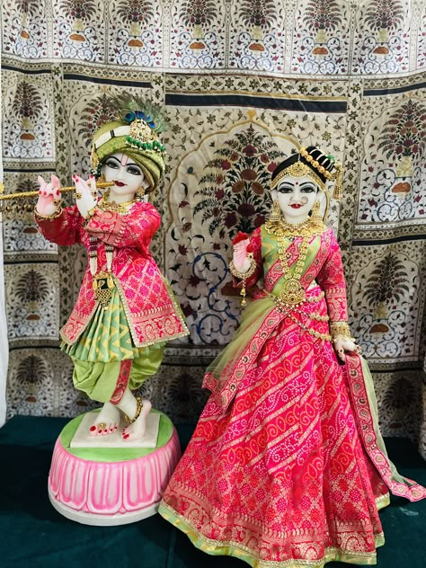 Radha Rani Dress, Radha Krishna Shringar, Krishna Outfit, Deity Outfits, Radha Krishna Dress, Ladoo Gopal Dress, God Dress, Deity Clothes, Gaura Nitai