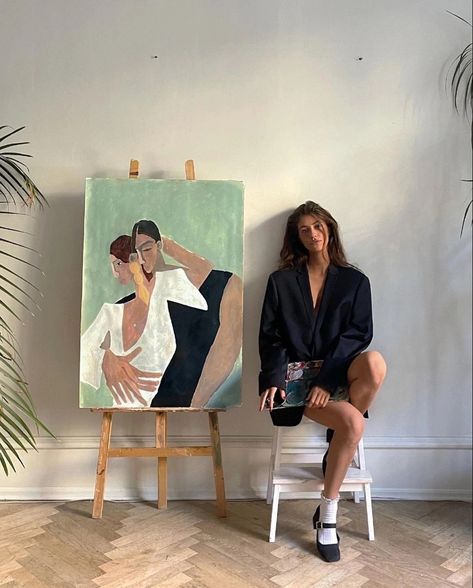 Daniella Jones, Painter Photography, Art Studio Room, Artist Branding, Artist Aesthetic, Tableau Art, My Art Studio, Branding Photoshoot, Art Pages