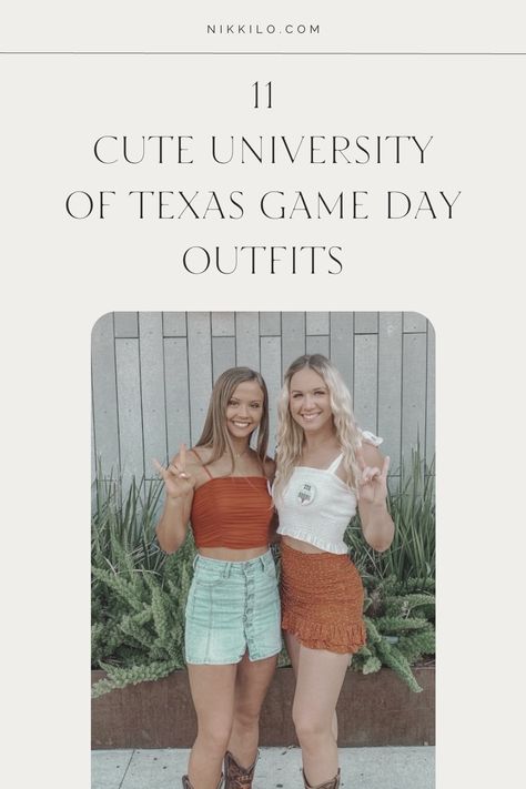 University of Texas game day outfits Texas Tailgate Outfit, Texas Gameday Outfit, Texas Game Day Outfit, Game Day Looks, Girly Games, Tailgate Outfit, Classic Denim Shorts, Football Game Outfit, Game Day Outfit