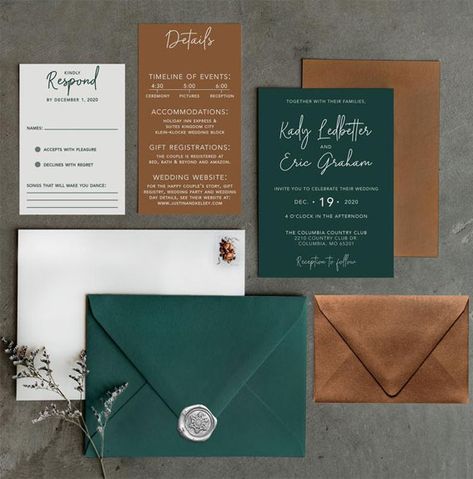 Sage Green Wedding Colour Theme with Black and White Copper Green Wedding, Sage Green Wedding Invitations, Copper Wedding Theme, Woodland Theme Wedding, Sage Green Wedding Colors, Forest Green Wedding, Dark Green Wedding, Rusting Wedding, Green Wedding Colors