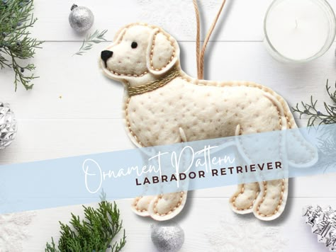 Unveil the crafter in you with our DIY Golden Lab/Retriever Felt Ornament templated and curated for dog aficionados and craft enthusiasts. This digital product, available for instant download, escorts you through a creative journey of crafting a distinct Felt Animal ornament.  Upon purchase, you'll receive a comprehensive PDF document rich with easy-to-follow instructions and the essential felt patterns to animate your felted canine companions. Whether you're a newcomer to the world of embroidery or a fervent admirer of felt crafts, this bundle promises a gratifying expedition for all. Immerse in the holiday festivity with this handmade embroidery design collection. Once crafted, this Felt Christmas Decoration are perfect for gracing your Felt Christmas Tree, serving as personalized gift t Pattern For Christmas Tree, Felt Dog Ornament, Felt Ornaments Diy, Embroidery Dog, Diy Felt Christmas Ornaments, Dog Patterns, Felt Ornaments Patterns, Felt Christmas Decorations, Felt Ornament