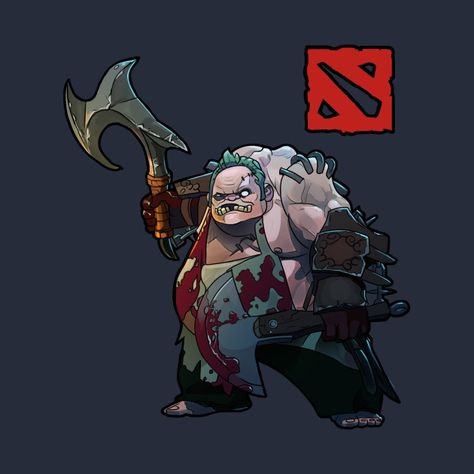 Dota 2 Characters, Pudge Dota2, Dota 2 Tattoo, Dota 2 Art, Dota 2 Heroes, Dota2 Heroes, Defense Of The Ancients, Dota 2 Wallpaper, Cartoon Character Tattoos