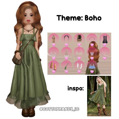 Boho Theme Dti Outfit, None Vip Dress To Impress, Boho Dti Outfits Non Vip, Cottage Core Outfits Dress To Impress, Boho Dress To Impress No Vip, Boho Dress To Impress Outfit Ideas, Dti Boho Outfits Ideas, Boho Dress To Impress Roblox Game, Dti Outfits Without Vip