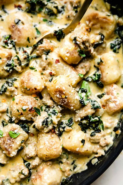 Turkey Italian Sausage, Cauliflower Gnocchi, Sausage Kale, 10 Minute Meals, Fall Dinners, Italian Sausage Recipes, Pan Sauce, Creamy Cauliflower, Italian Soup