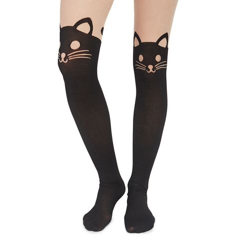 Pretty Kitty Tights (33 BRL) ❤ liked on Polyvore featuring intimates, hosiery, tights, sheer hosiery, cat pantyhose, wet seal tights, wet seal and cat print tights Clothes Cupboard, Cat Tights, Nike Pro Women, Pretty Kitty, Cat Fashion, Models Off Duty, Girly Fashion, Pretty Cats, Ootd Outfit