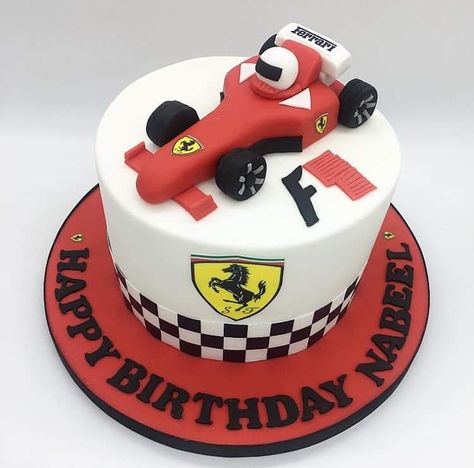 Formula One Cake, Formula 1 Cake, Bear Baby Shower Cake, Sports Cake, Children Cake, Forza Ferrari, Cake Liner, Sport Cakes, Ferrari Scuderia