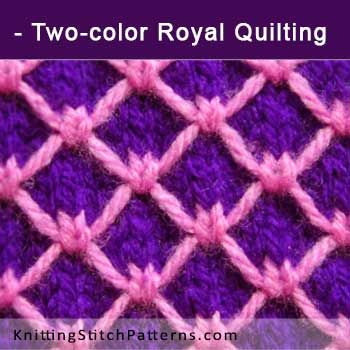 Two-color Royal Quilting. Free Knitting Pattern includes written instructions and video tutorial. Ideas For Crafts, Slip Stitch Knitting, Knit Afghan, Stitch Techniques, Loom Knitting Stitches, Knitting Hacks, Crochet Knit Stitches, Crochet Quilt, Quilt Stitching