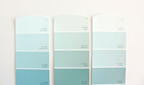 Buoyant Blue Watery Sherwin Williams, Light Aqua Paint, Light Teal Paint, Aqua Paint Colors, Guest Room Makeover, Cottage Colors, Interior Paint Colors For Living Room, Interior Paint Colors Schemes, Blue Green Paints