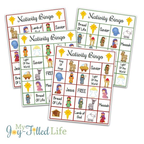 This week I’m bringing you 5 Days of Nativity Printables.  Each day this week, I will have a new nativity themed printable for you.  All you have to do to get these freebies is to subscribe to My Joy-Filled Life by email.  Once you do, you will have access to ALL 5 nativity printables, … Christmas Games Free Printable, Christmas Games Free, Nativity Bingo, Bingo Printable Free, Free Christmas Games, Printable Nativity, Christmas Bingo Printable, Manger Christmas, Christmas Sunday School