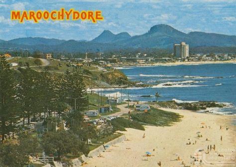 MARROCHYDORE Vintage Ideas, Sunshine Coast, Beach Scenes, Byron Bay, Vintage Postcard, Gold Coast, Graphic Design Art, Queensland, Old Photos