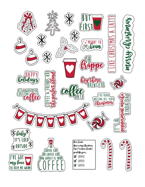 How to Create a Coffee Bar with Starbucks® - Free Printables Included Coffee Banner, Free Planner Inserts, Free Planner Printables, Coffee Christmas, Free Printable Planner Stickers, Free Planner Stickers, Holiday Coffee, Christmas Planner, Coffee Gift