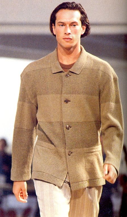 “ Issey Miyake Menswear Spring/Summer 1990 ” Issey Miyake Menswear, Knitwear Men, Vintage Knitting, Issey Miyake, Japanese Fashion, Men Sweater, Knitwear, Fall Winter, Spring Summer