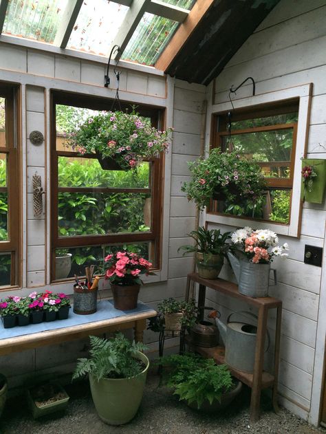 This gorgeous gardening shed: | 19 Gorgeous "She Sheds" That You'll Want To Retreat To ASAP Rustic She Shed, Garden Shed Interiors, Shed Blueprints, Shed Building, Shed Interior, Cheap Sheds, Shed Sizes, Shed Building Plans, Large Sheds