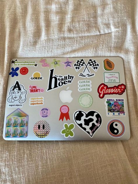 lovely lil stickies 💌 in 2022 | Laptop case stickers, Computer sticker, Macbook stickers Macbook Sticker Case, Aesthetic Sticker Phone Case, Macbook Stickers Aesthetic, Macbook Case Stickers, Laptop Stickers Aesthetic, Laptop Organization, Laptop Case Stickers, Laptop Decoration, Sticker Inspo