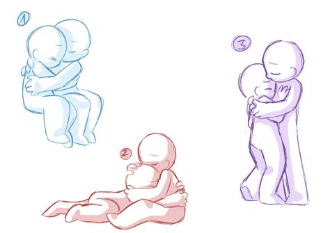 Species Humanoid, Couple Cuddling, Hugging Drawing, Poses Manga, Drawing Couple, 캐릭터 드로잉, Chibi Drawings, Poses References, Dessin Adorable