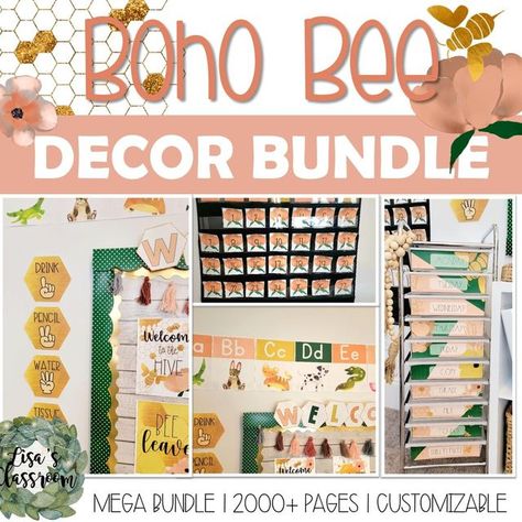 I'm so excited to say BOHO BEE is going to be ready in time for the SALE! The bundle will be posted tonight ready for download! This will be the ONLY TIME it will be this PRICE! #boho #bohochic #bohoclassroom #bohoclassrooms #bohoclassroomtheme #bohoclassroomdecor #bohoclassroomideas #bohoclassroomsigns https://www.teacherspayteachers.com/Store/Lisas-Classroom Boho Bee, Bee Classroom Decor, Word Wall Letters, Bee Themed Classroom, Teacher Toolbox Labels, Teacher Forms, Bee Classroom, Job Cards, Classroom Decor Bundle