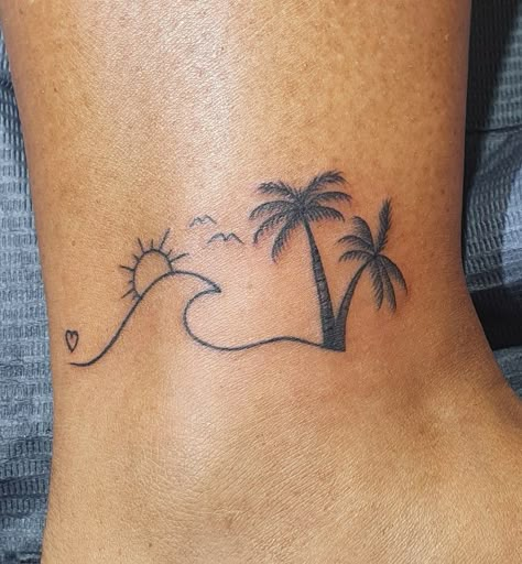 Flip Flops Tattoo, Cruise Tattoos For Women, Beach Ankle Tattoo, Crete Tattoo, Tenerife Tattoo, Tropical Tattoos For Women, Tattoos With Mom, Sons Tattoo, Mom And Son Tattoo