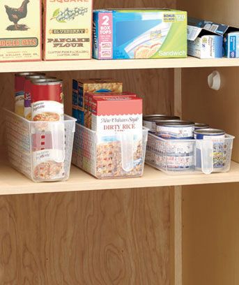 Storage For Pots And Pans, Rolling Storage Bins, No Pantry Solutions, Pantry Baskets, Perfect Pantry, Pantry Laundry, Food Storage Organization, Basket Organizer, Rv Storage