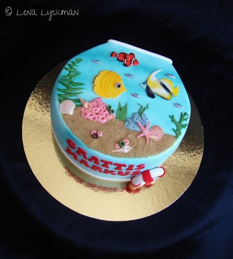 Fish Birthday Cake, Aquarium Cake, Oscar Food, Yummy Cake Recipes, Fish Birthday, Ocean Cakes, Beach Cakes, Kids Birthday Cakes, Cake Central