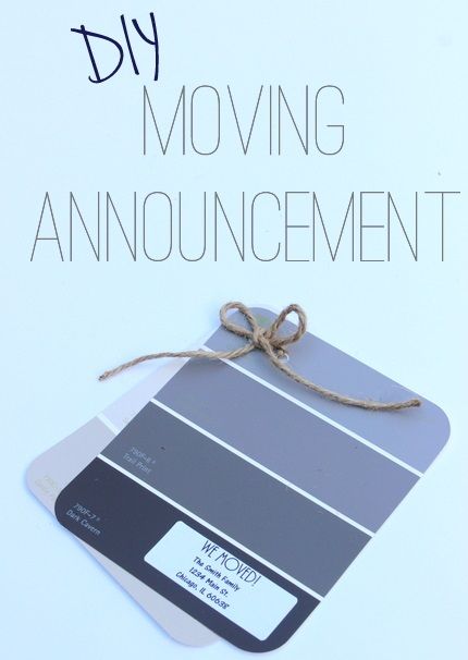 Use paint swatches to make a FREE new home announcement. We love an easy DIY craft project. New Home Announcements, First Date Gifts For Him, New Home Announcement, Home Announcement, Diy Moving, Paint Sample Cards, New Address Announcement, New House Announcement, Diy Playbook