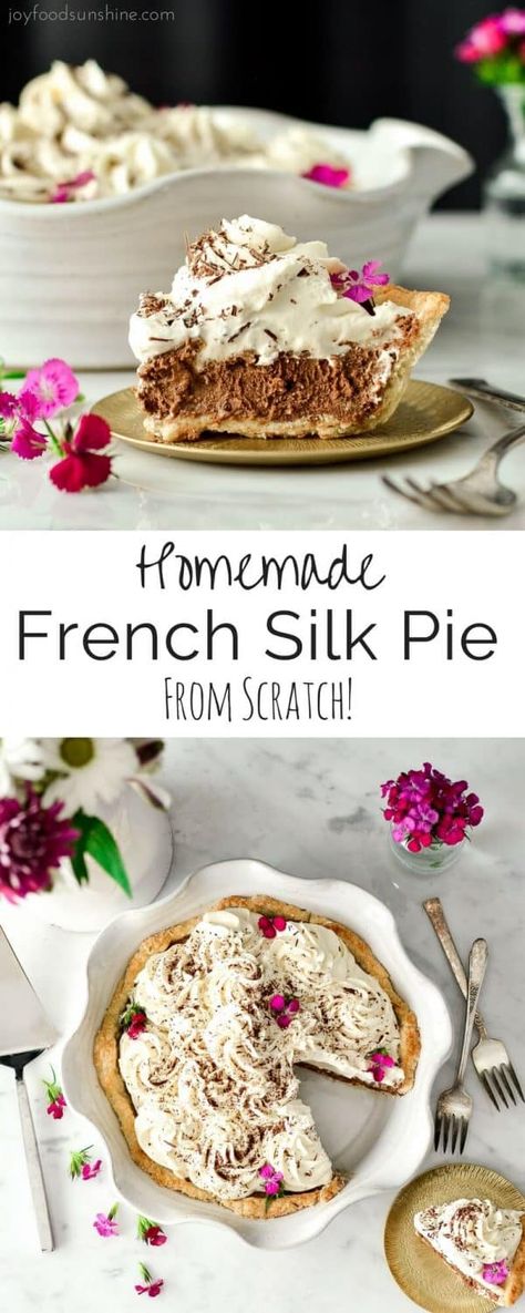 French Silk Pie Recipe, Bakers Square, Silk Pie Recipe, Chocolate Silk Pie, Pie From Scratch, French Silk Pie, Silk Pie, Dessert Oreo, Village Inn