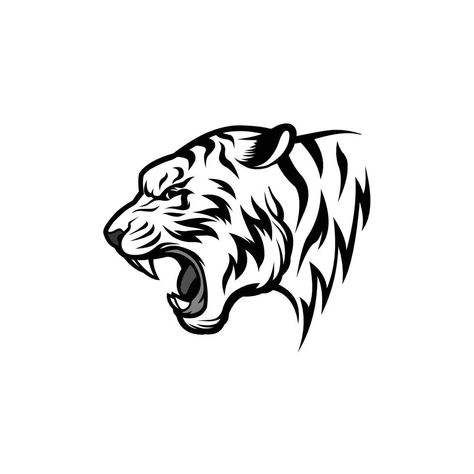 icono de vector de cabeza de tigre Tiger Drawing Step By Step, Easy Tiger Drawing, Tiger Line Art, Tiger Face Drawing, Tiger Drawings, Tiger Aesthetic, Tiger Outline, Tiger Stencil, Tattoos Tiger