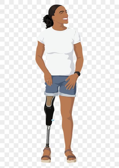 Sticker Illustration, People Png, Photo Elements, Concept Models Architecture, Prosthetic Leg, Woman Png, Disabled People, Download Cute Wallpapers, People Illustration