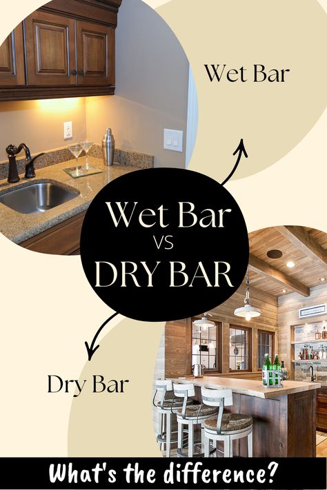 Wet Bar vs Dry Bar: What Are The Differences? People are often confused by the differences between a wet bar and a dry bar. This article will discuss those differences helping you decide which one is right for you. Wet Bar Ideas With Sink, Dry Bar Ideas Small, Small Dry Bar Ideas, Basement Dry Bar, Small Wet Bar Ideas, Small Wet Bar, Bar In Living Room, White Cabinets Black Countertops, Dry Bar Ideas