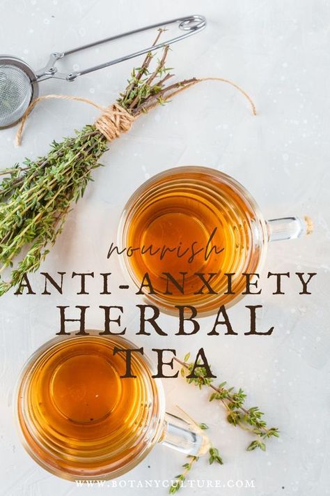 Herbal Tea Recipes, Calming Herbs, Tea Blends Recipes, Herbal Tea Benefits, Tea Remedies, Calming Tea, Medicinal Tea, Lavender And Chamomile, Healing Tea