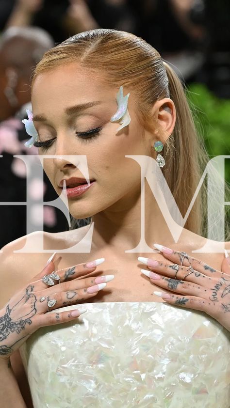 Classic, French nails to pair perfectly with an angelic look @arianagrande 🪽🤍✨  #heyhae #heyhaenails #metgala #metgala2024 #nailinspo #arianagrande #ariana #frenchtipnails #cleangirl #cleangirlnails #frenchtips #themet #metgalanails Ariana Nails Ideas, Ariana Grande French Tip Nails, Nail Ideas Ariana Grande, Ariana Grande French Nails, Ariana Grande Inspired Nails, Ariana Grande Nails Ideas, Funky Acrylic Nails, Met Gala Nails, Ariana Nails