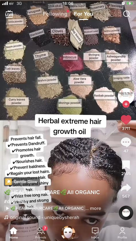 Herbs For Hair Growth, Herbal Hair Growth, Herbs For Hair, Healthy Natural Hair Growth, Natural Hair Growth Tips, Natural Hair Treatments, Hair Care Growth, Hair Growing Tips, Natural Hair Care Tips