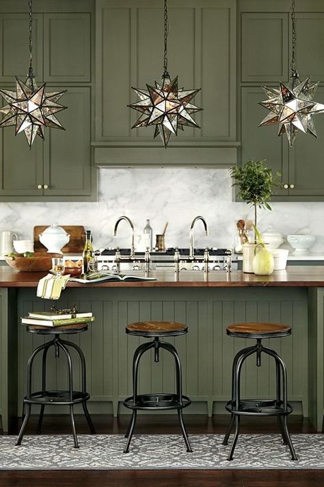 moss green cabinets Green Kitchen Designs, Green Kitchen Cabinets, New Kitchen Cabinets, Green Cabinets, Kitchen Cabinet Colors, Kitchen Redo, Trendy Kitchen, Kitchen Paint, Painting Kitchen Cabinets