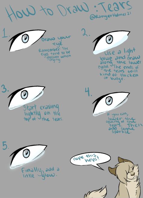 How to Draw: Tears by @RangerHolmes21 How To Draw Tears Anime, Tears Tutorial Digital, How To Draw Tears In Eyes, Drawing Tears Tutorial, How To Draw Tears Digital, Tears Reference Drawing, Tears Draw Reference, Drawing Tears, How To Draw Tears