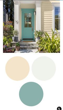 Shutter colors for butter cream yellow siding Buttercream House Exterior, Shutter Colors For Yellow Siding, Light Yellow Vinyl Siding House, Yellow Coastal House Exterior, Pale Yellow Cottage Exterior, Cream House Shutter Colors, Creamy Yellow House Exterior, Light Yellow Exterior House Colors, Coastal Yellow Paint Colors