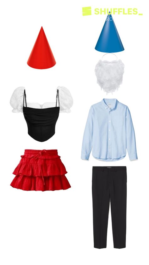 Candice And Jeremy Costume, J Costume Ideas, Gnomeo And Juliet Costume, Gnomeo And Juliet, Costumes Faciles, Cute Couples Costumes, Kostuum Halloween, Cute Group Halloween Costumes, Halloween Costumes For Teens Girls