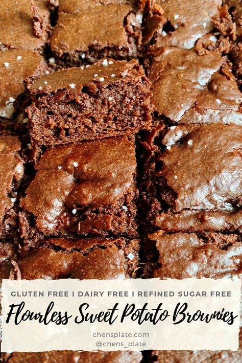 Sweet Potato Brownies Healthy, Potato Fudge, Sweet Potato Dessert, Potato Brownies, Plate Recipes, Sweet Potato Brownies, Stuffed Sweet Potato Healthy, Gluten And Dairy Free, Healthy Sweets Recipes