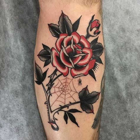 Neotraditional Rose, Single Rose Tattoos, Purple Tattoos, Traditional Tattoo Inspiration, Traditional Tattoo Flowers, Traditional Style Tattoo, Rose Tattoos For Men, Torso Tattoos, Traditional Tattoo Sleeve