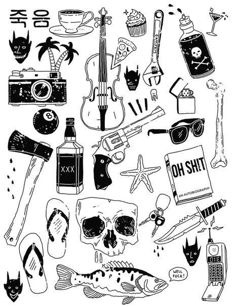 Love the cell phone Flash Art Tattoos, Tato Flash, Kunst Tattoos, Tattoo Trend, Tattoo Flash Sheet, Doodle Tattoo, Poke Tattoo, Small Tattoo Designs, Tattoo Flash Art