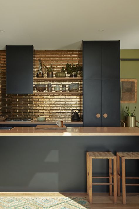 Gallery of Fish Creek House / Archiblox Pty Ltd - 11 Brass Tile Backsplash, Brass Backsplash, Brass Tile, Glass Tiles Kitchen, Tile Back Splash, Glass Tile Backsplash Kitchen, Glass Backsplash Kitchen, Subway Backsplash, Innovation Architecture