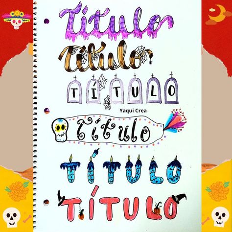 Títulos Bonitos para Apuntes inspirados en el Día de Halloween y Día de Muertos Lettering Ideas, Día De Muertos, Halloween Crafts For Kids, Dia De Muertos, Halloween Kids, Halloween Fun, Crafts For Kids, Bullet Journal, Notebook