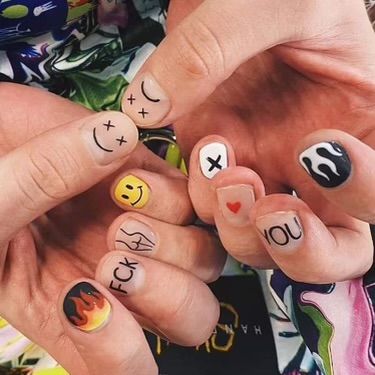 Nail Design Glitter, Pola Tato, Minimal Nails Art, Mens Nails, Retro Nails, Nagellack Trends, Hard Nails, Hippie Nails, Drip Nails